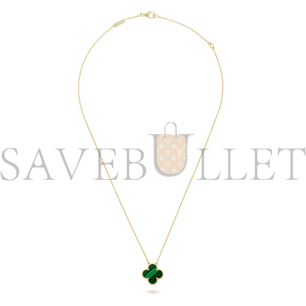 VAN CLEEF ARPELS VINTAGE ALHAMBRA PENDANT - YELLOW GOLD, MALACHITE  VCARO9VA00